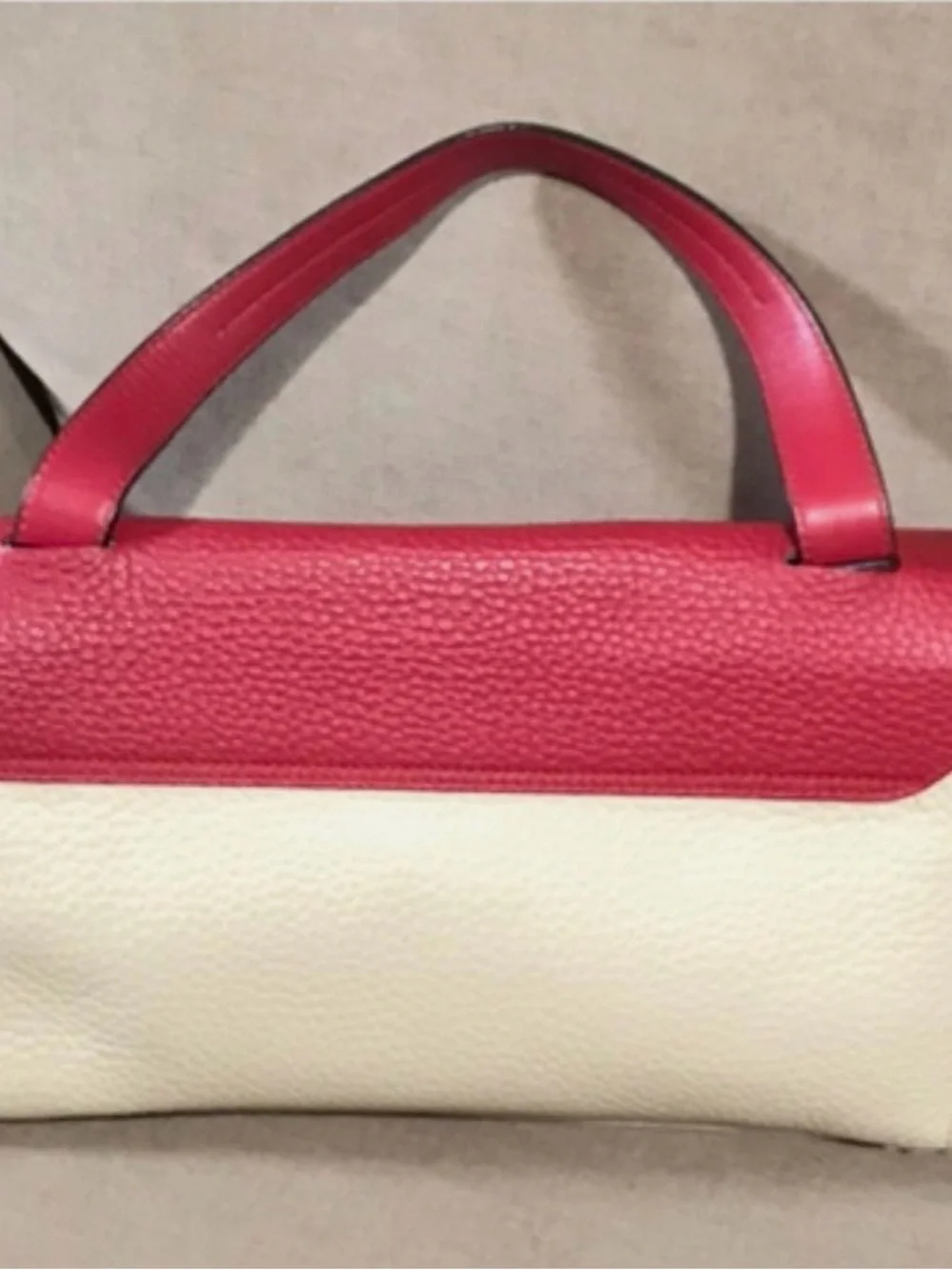 Furla Bicolor Pebbled Leather Shoulder Bag 🔥HP🔥 Preowned Japan Limited Edition!